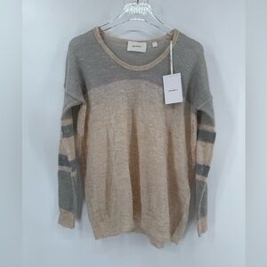 Sita Murt Womens cream and gray Crewneck Sweater size 38 - small NWT